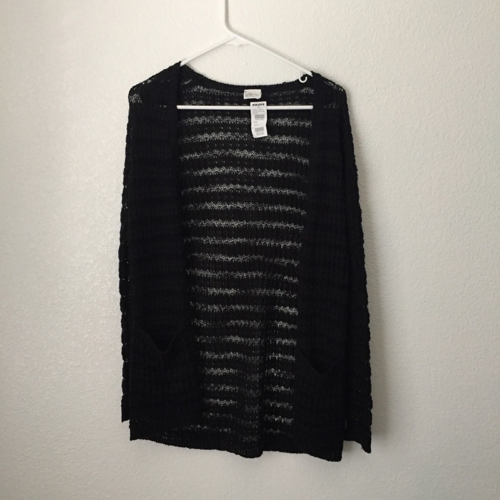 black cardigan